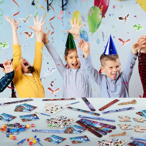 Dragon Party Favors Set for Birthday Decorations - 122 Pieces