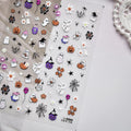 Halloween Nail Art Stickers Ghost Pumpkin Spider Web 5D Embossed Decals Style-26