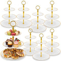 Gold and White 3-Tier Plastic Cupcake Stand Set - Elegant Dessert Serving Tray