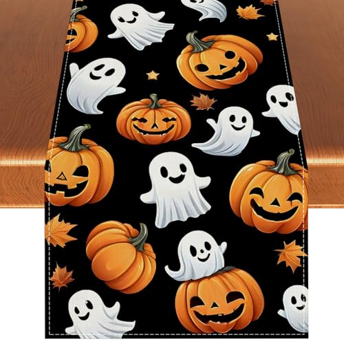 Halloween Table Runner Ghost Pumpkin Decorations 13 x 36 inches - Fall Home Decor