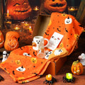 Halloween Boo Gift Set for Women with Mug Socks Candle Blanket & Tealight