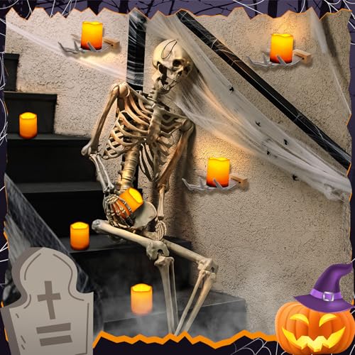 Halloween Wall Decorations Creepy Witch Reaching Hands with Lighted Candles - Gothic Indoor Outdoor Party Decor