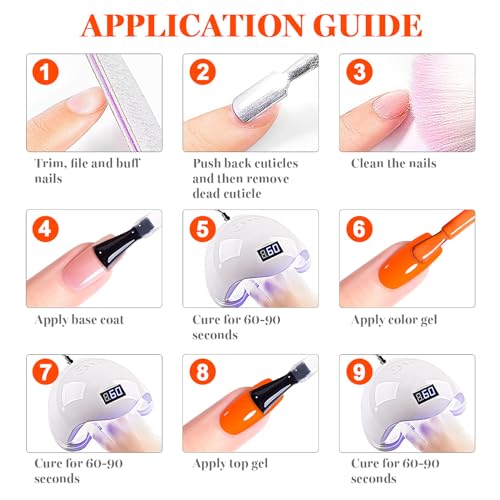 Neon Orange Gel Nail Polish 15ML Long Lasting UV Curing Soak Off Nail Art - Variation RAR1361