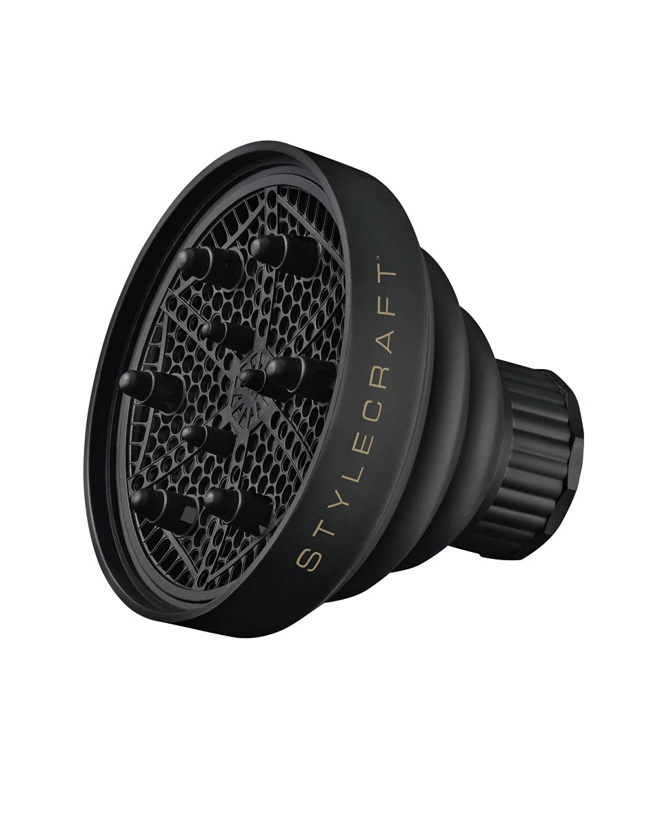 StyleCraft Professional Hair Dryer Diffuser Attachment - Universal Fit for Most Hair Dryers