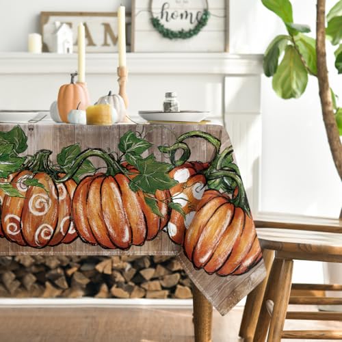 Horaldaily Fall Tablecloth 60 x 140 Inch Rectangular Brown Thanksgiving Decor