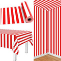 Red Carnival Tablecloth Roll - 100 Ft Plastic Party Cover for Birthday Halloween