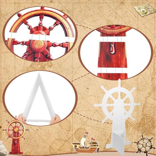 Large Nautical Ship Wheel Cardboard Cutout - Pirate Party & Halloween Decor