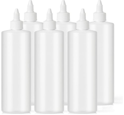Bar5F 16 oz Condiment Squeeze Bottles (6-Pack) — Leak-Proof Twist-Top Dispensers, BPA-Free HDPE, Multi-Use for Ketchup, Dressings, Sauces & Crafts, Non-Toxic - Made in USA