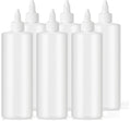 Bar5F 16 oz Condiment Squeeze Bottles (6-Pack) — Leak-Proof Twist-Top Dispensers, BPA-Free HDPE, Multi-Use for Ketchup, Dressings, Sauces & Crafts, Non-Toxic - Made in USA