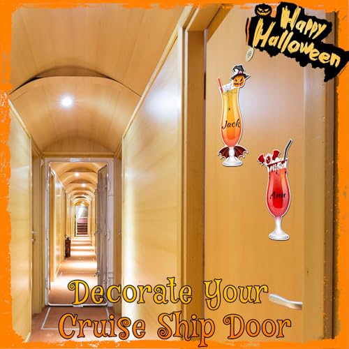 Halloween Fridge Magnets Set - Fruit Drink & Bat Door Decor