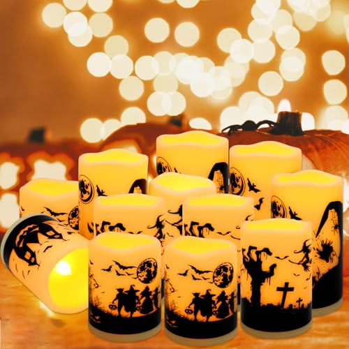 12-Pack Waterproof Flameless LED Candles with Remote & Timer - Ivory 2