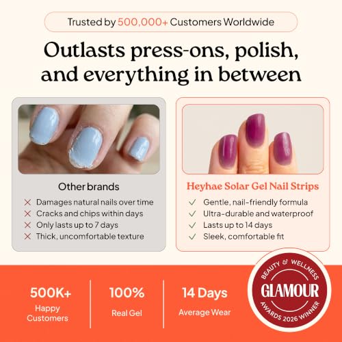 Semi Cured Gel Nail Strips - Berry Bold Nail Wraps, Sun & UV Cure