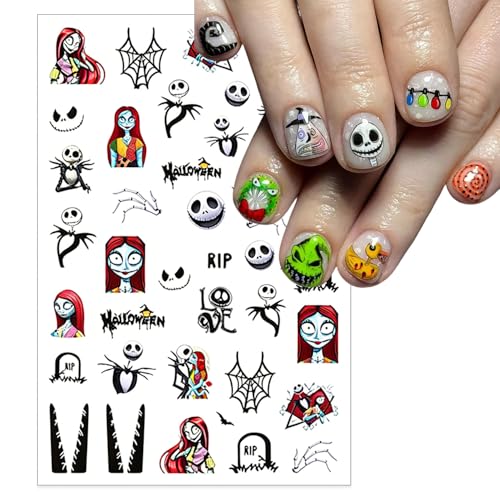 Halloween Skeleton Spider Web Nail Stickers - Hallowen Style 13