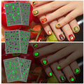 Glow Nail Stickers for Kids Halloween Decals 280+ Designs Self-Adhesive Fun Nails
