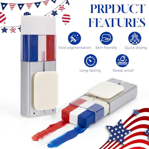 Red White Blue Face Paint Stick - USA Patriotic 4th of July & Soccer Fan