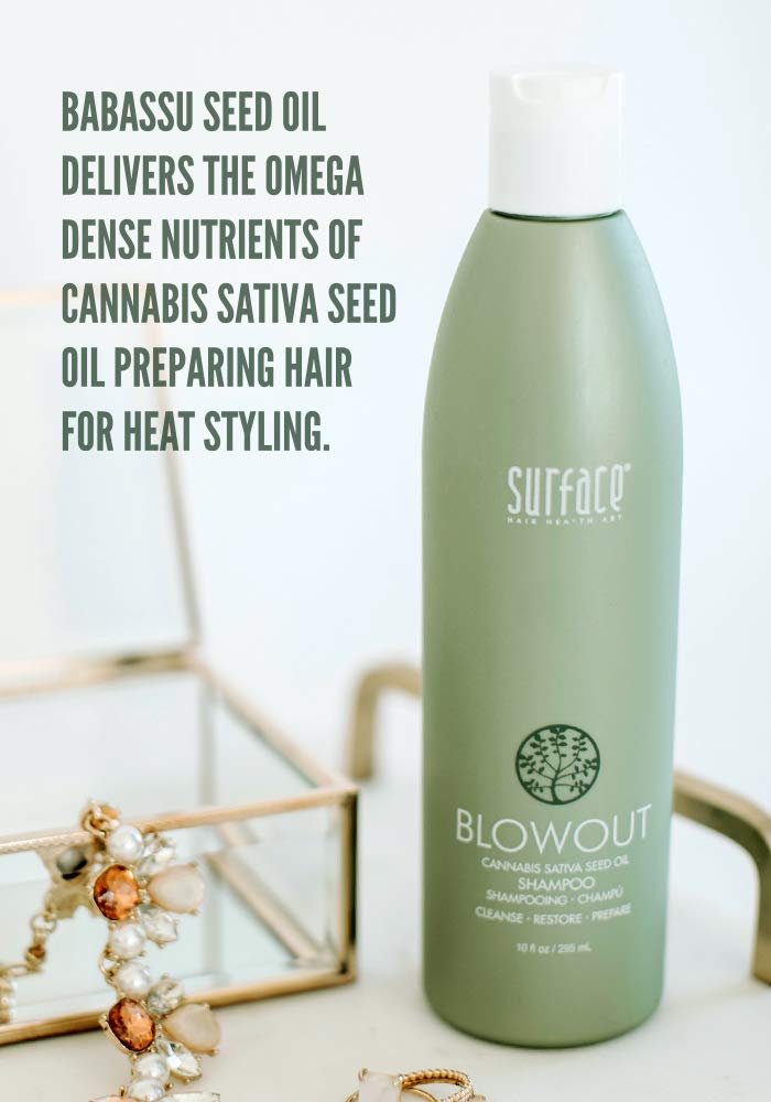 Surface Hair - Blowout Shampoo | Organic Heat-Resistant Formula with Babassu Oil for Lasting Results