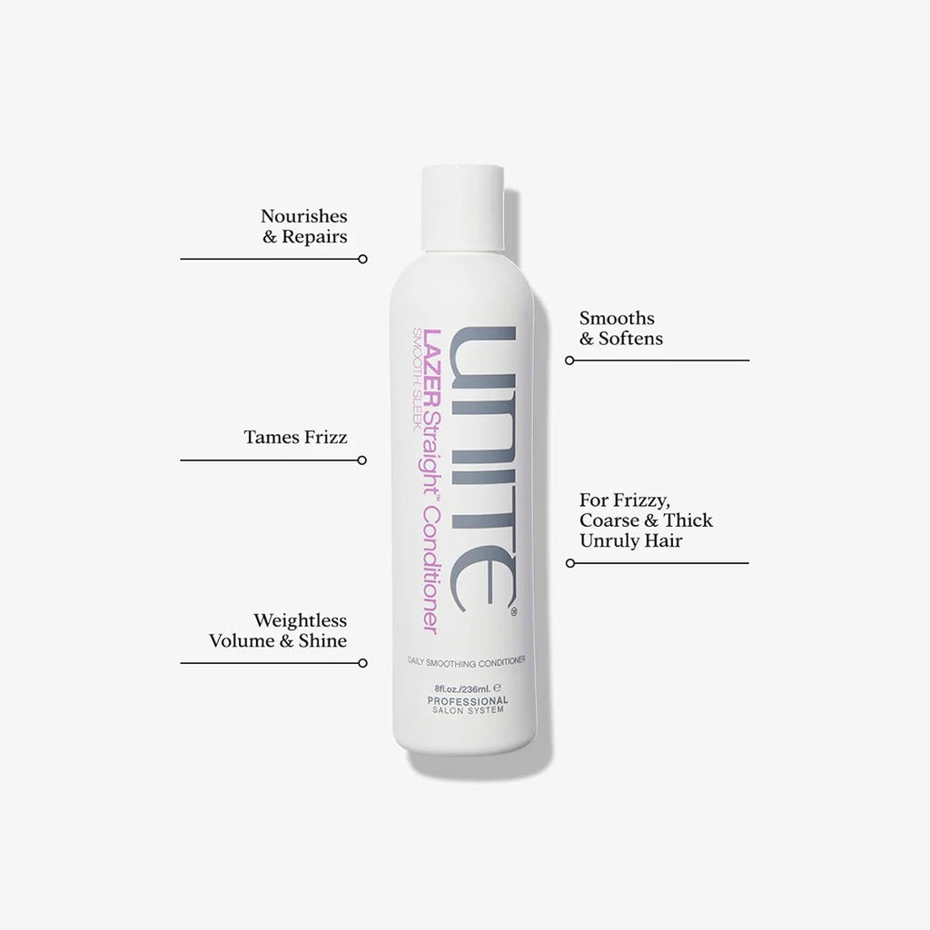 UNITE Hair - LAZER Straight Shampoo & Conditioner Set - Smooths, Softens & Controls Frizz - 10 Fl Oz & 8 Fl Oz
