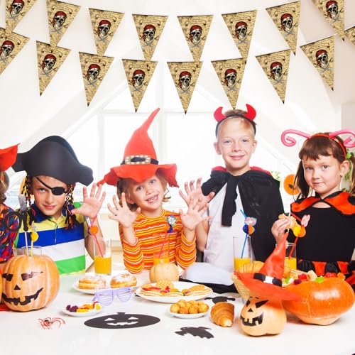 Pirate Party Banner Set - 60 Pcs 49 Feet Pirate Flags for Themed Celebrations