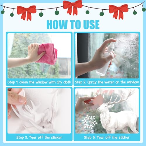 Christmas Window Clings 9 Sheets Winter Forest Snowflakes Reusable Decor