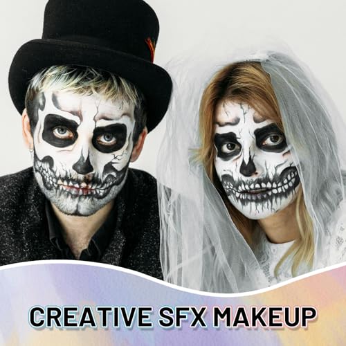 Black Water-Based Face Body Paint for Halloween Cosplay & Theatrical Makeup - 70ml - Non-Toxic