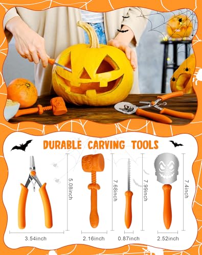 Pumpkin Carving Kit Tools with Stainless Steel Stencils & Accessories - Variation 23