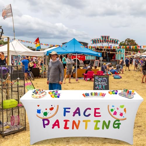 Face Painting Tablecloth - 6 Ft Stretch Spandex Fitted for Events & Parties