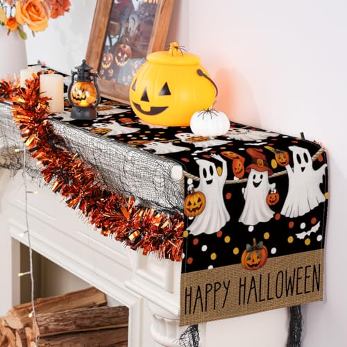 Halloween Table Runner 13x48 Inch Pumpkin Spooky Fall Home Decor