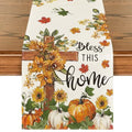 13x90 Inch Beige Fall Table Runner - Durable Polyester Home Decor