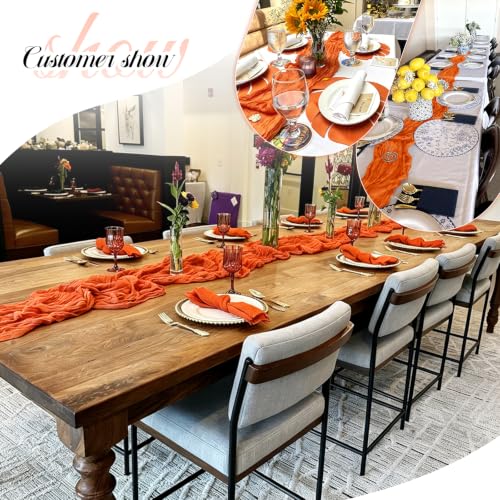 Orange Cheesecloth Table Runner 17x108 Inch - 10 Pack Boho Wedding Party Decor