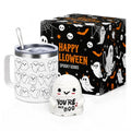 Halloween Ghost Mug - 15oz Stainless Steel Insulated Coffee Cup - Style 2
