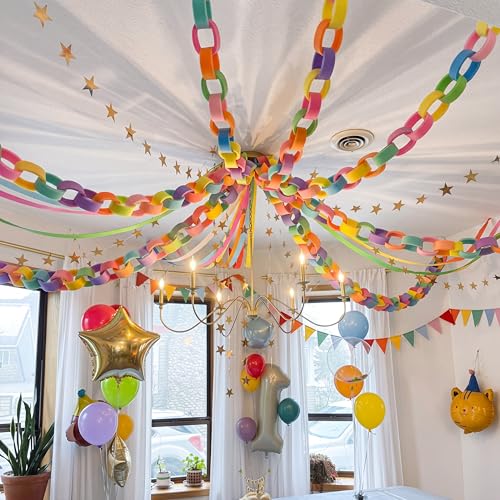 Colorful EVA Chain Garland Kit with Stapler - DIY Classroom and Party Decor
