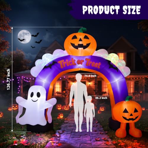 10.5FT Halloween Inflatable Pumpkin Archway for Outdoor Yard Decorations