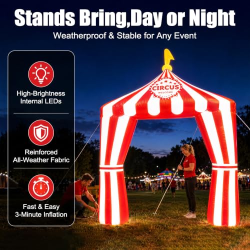10ft Inflatable Circus Arch Entrance for Carnival & Party Decor