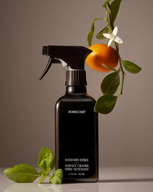 Homecourt All-Purpose Surface Cleaner Spray, Lifts Away Dirt, Smudges & Grease, For Bathroom, Kitchen & more, Clean Formula, Mandarin Basile, 16 fl oz, 2.0