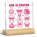 She Is Fighter Breast Cancer Survivor Acrylic Decor Gift - Inspirational Support