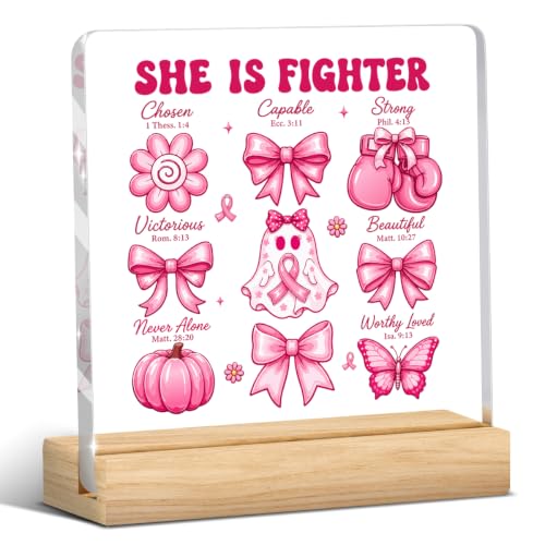 She Is Fighter Breast Cancer Survivor Acrylic Decor Gift - Inspirational Support
