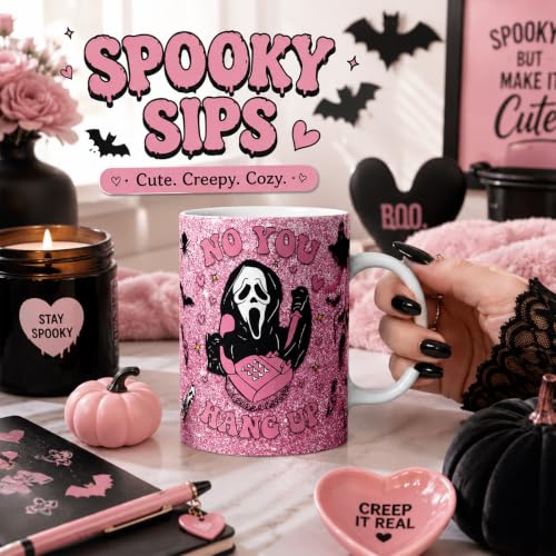 Halloween Coffee Mug 11oz Gothic Scream Cup for Women & Girls