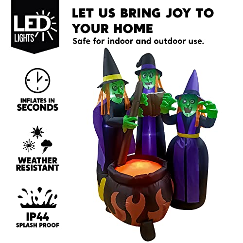 6 FT Halloween Inflatable Witch Cauldron with LED Lights Outdoor Yard Decor
