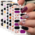 Halloween Ghost Pumpkin Spider Web Nail Stickers - 6 Sheets Halloween Nail Art Wraps with 3D Self-Adhesive Designs - Variation of THIS listing