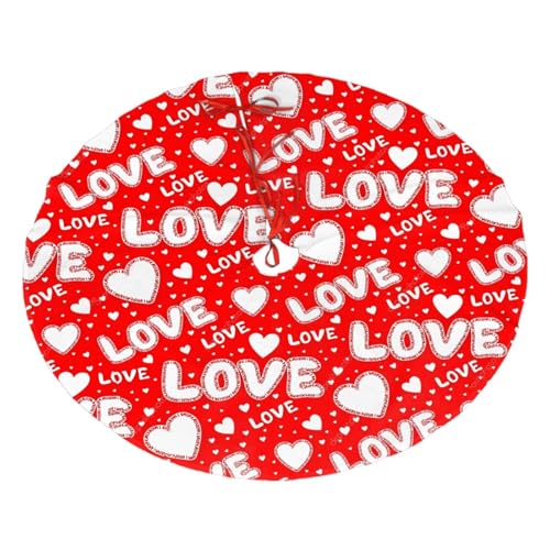 Valentine's Day Tree Skirt 36 Inch Black Christmas Tree Decoration
