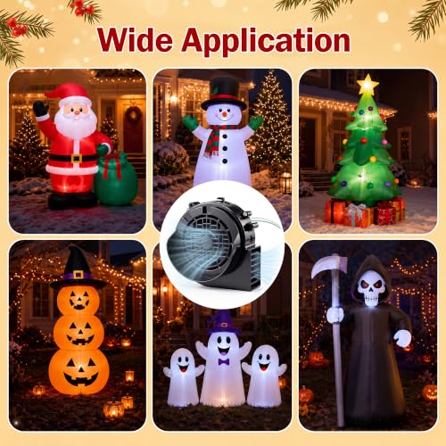 Air Blower for Inflatable with 6 Colorful LED Light String - 0.85A Waterproof Kit - Variation of THIS listing