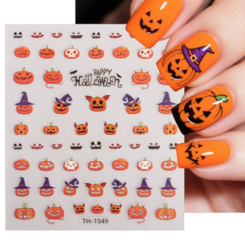 Halloween Nail Stickers Mini Spooky Decals - Black Cat, Pumpkins, Bat, Ghost, Web, Variation of THIS listing