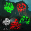 Outdoor Halloween Projector Lights with Rotating Skull & Ghost Patterns - Waterproof LED Decor