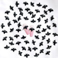 Black Halloween Bat Nail Charms Set - 30pcs 3D Resin Nail Art Decorations