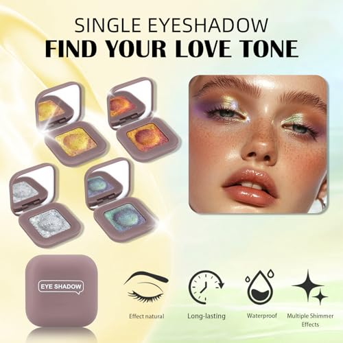 Duochrome Orange Green Glitter Eyeshadow Palette - Gold Variation