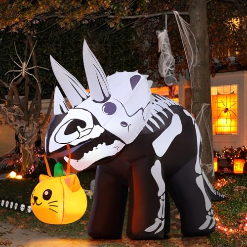 6.5 Ft Halloween Inflatable Dinosaur with LED Lights Outdoor Yard Decor