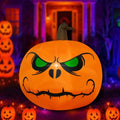 4Ft Inflatable Halloween Angry Pumpkin Lighted Yard Decoration with Blower & Ropes