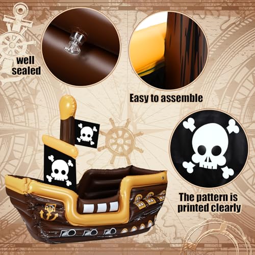 Inflatable Pirate Ship Drink Cooler with Bright Colors - Fun Party Accessory