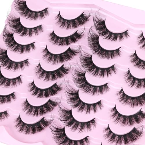 Fox Eye Mink Lashes - Wispy 14 Pairs, Natural Cat Eye False Eyelashes - Variation 3