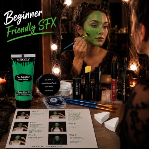 Witch Makeup Kit - Green Face Paint, SFX Costume & Halloween Special Effects - Variation of THIS listing